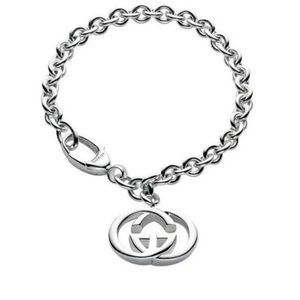 Gucci Interlocking G 925 Sterling Silver Bracelet 7”
